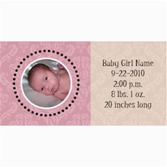 Baby Girl Pink Announcement - 4  x 8  Photo Cards