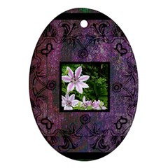art nouveau deep purple oval ornament - Oval Ornament (Two Sides)