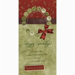 4x8 Verticle-Happy Holidays Wreath card - 4  x 8  Photo Cards