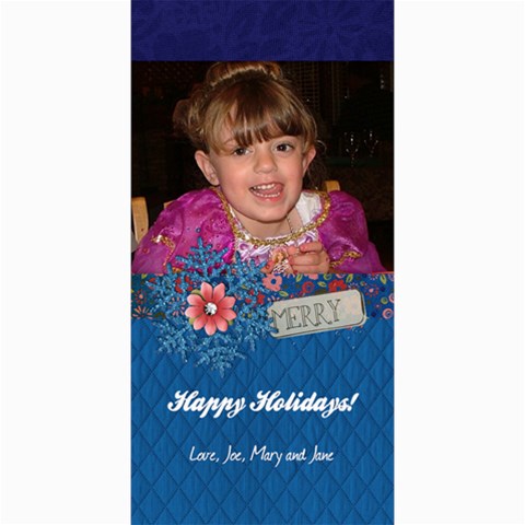 4x8 Verticle Merry Snowflake Photo Card By Mikki 8 x4  Photo Card - 1