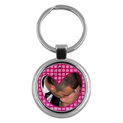 Pink heart - Key chain - Key Chain (Round)