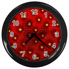 Strawberry love - CLOCK - Wall Clock (Black)