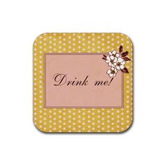 drink me coasters - Rubber Square Coaster (4 pack)