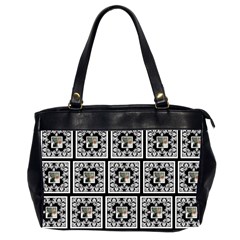 Art Nouveau Multi Frame Black & White oversized bag - Oversize Office Handbag (2 Sides)