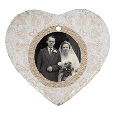 antique lace heart ornament - Heart Ornament (Two Sides)