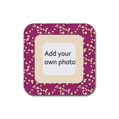 Simple Pink Cherry Blossoms Coaster - Rubber Coaster (Square)