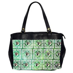 Art Nouveau Multi Frame green lace oversized bag - Oversize Office Handbag (2 Sides)