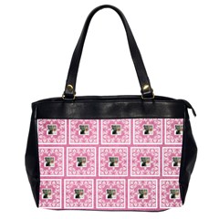 Art Nouveau Multi Frame pink lace oversized bag - Oversize Office Handbag (2 Sides)
