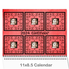Art Nouveau Red or Dead Calendar 2024 - Wall Calendar 11  x 8.5  (12-Months)