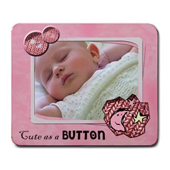 Cute as a button GIRL - Mousepad - Large Mousepad