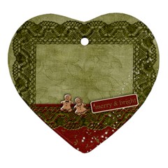 Merry ornament- First Christmas - Heart Ornament (Two Sides)