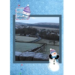 White Christmas snowman Christmas Card - Greeting Card 5  x 7 