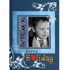 Happy Holiday Blue Christmas Card - Greeting Card 5  x 7 