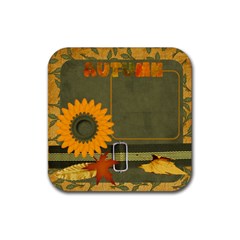 Sweet Harvest Sunflower Coaster - Rubber Coaster (Square)