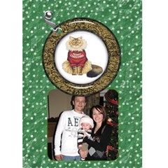 Cat Christmas Card - Greeting Card 5  x 7 