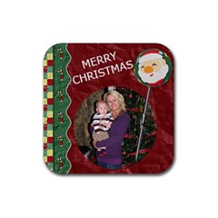 Merry Christmas Coaster - Rubber Coaster (Square)