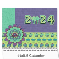 2024 Cupcake 12 month Calendar - Wall Calendar 11  x 8.5  (12-Months)