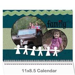 Simple Family Calendar 12 month - Wall Calendar 11  x 8.5  (12-Months)