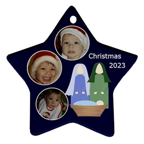 Christmas Nativity Star Ornament By Mim Front