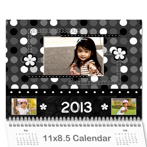 2013 Calendar 12 Mos Black & White By Angel Cover