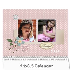 Calendar Template- Beautiful You - Wall Calendar 11  x 8.5  (12-Months)