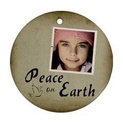Christmas Peace Earth Ornament Clear - Ornament (Round)