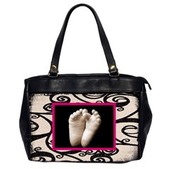 fantasia pink frame black & beige oversized handbag - Oversize Office Handbag (2 Sides)