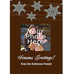 Elegant Snowflakes Personalized Photo Christmas Card - Greeting Card 5  x 7 