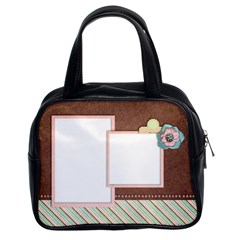 Pink, Blue & Brown Handbag - Classic Handbag (Two Sides)