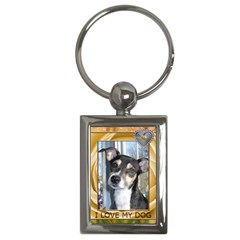 I Love My Dog Keychain - Key Chain (Rectangle)