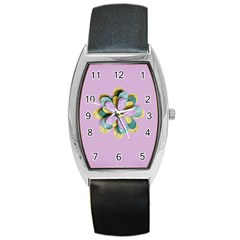 Barrel Style Metal Watch - template-flower1