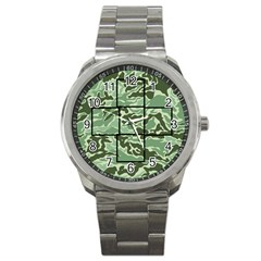 green camo mini frame watch - Sport Metal Watch