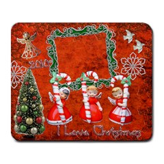 Christmas Candy Cane angels large mousepad