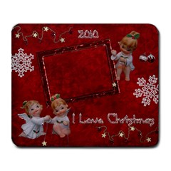 Christmas angels with stars large mousepad