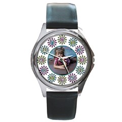Flower round watch with photo - Round Metal Watch