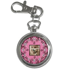 Art nouveau pink keychain watch - Key Chain Watch
