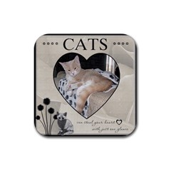 Cats can steal your heart Coaster - Rubber Coaster (Square)