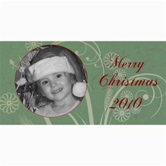 Merry Christmas 2010 green - 4  x 8  Photo Cards