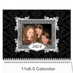 Elegant 2024 12 Month Calendar - Wall Calendar 11  x 8.5  (12-Months)