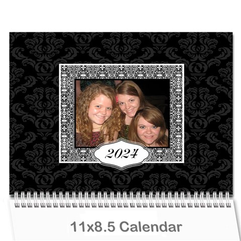 2024 Black & White 12 Month Calendar By Klh Cover