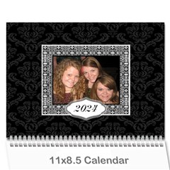 2024 Black & White 12 Month Calendar - Wall Calendar 11  x 8.5  (12-Months)