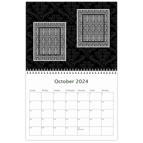 2024 Black & White 12 Month Calendar By Klh Oct 2024