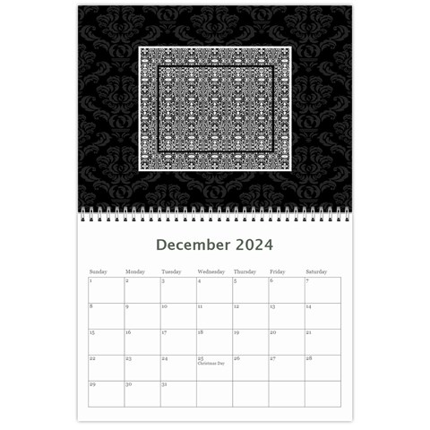 2024 Black & White 12 Month Calendar By Klh Dec 2024