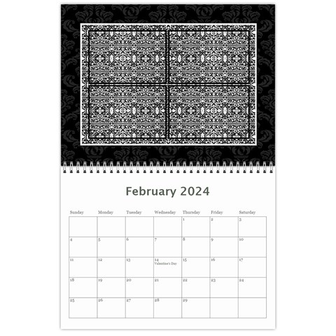 2024 Black & White 12 Month Calendar By Klh Feb 2024
