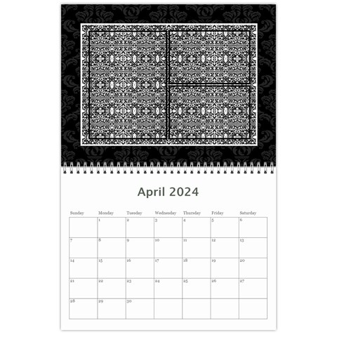 2024 Black & White 12 Month Calendar By Klh Apr 2024
