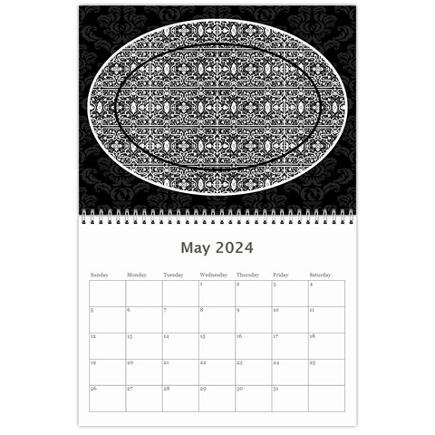 2024 Black & White 12 Month Calendar By Klh May 2024