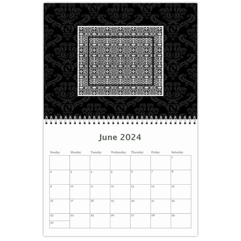2024 Black & White 12 Month Calendar By Klh Jun 2024