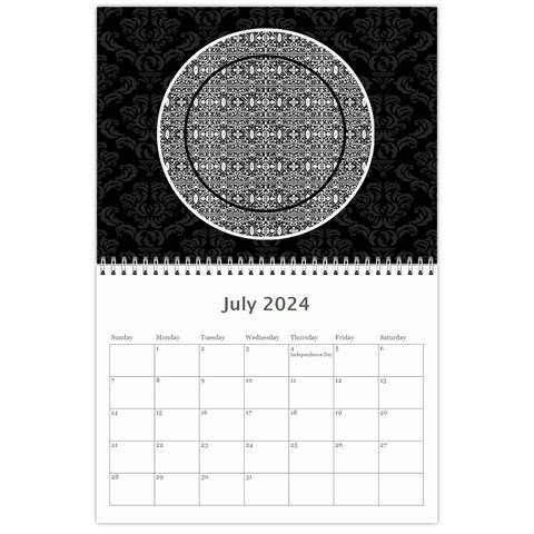 2024 Black & White 12 Month Calendar By Klh Jul 2024