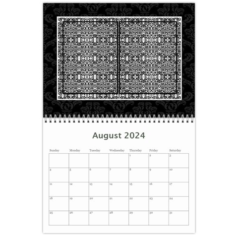 2024 Black & White 12 Month Calendar By Klh Aug 2024