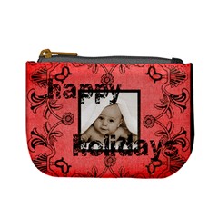 happy holidays love you red mini coin purse
